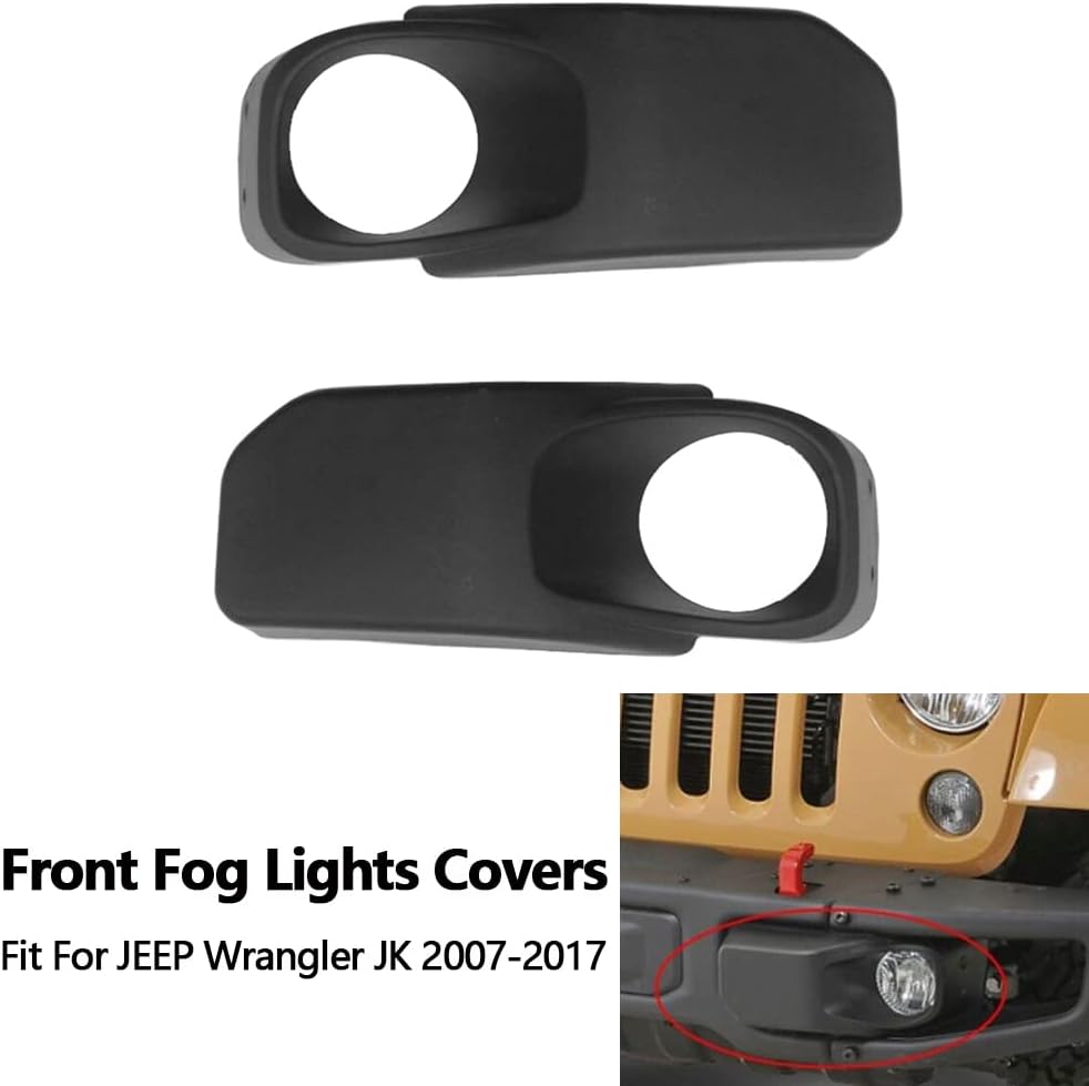 L & R Rubicon Front Bumper JEEP Wrangler JK Fog Light Bezel Cover for Jeep Wrangler 2007 2017