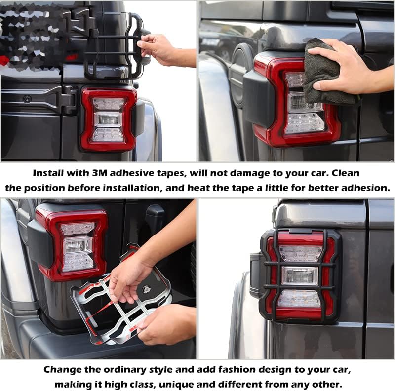 Aluminum Tail Light Cover Guards for Jeep Wrangler JL 2018-2025