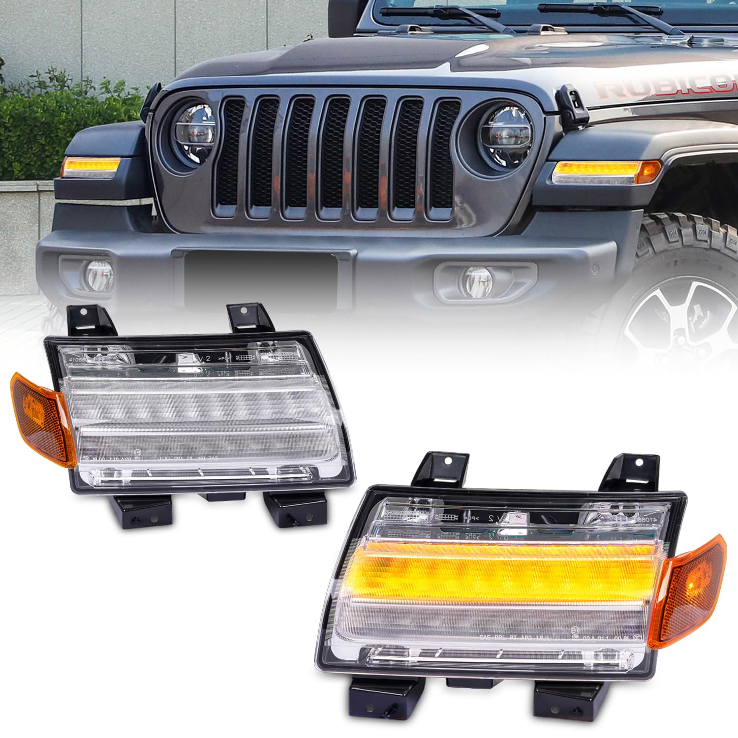 White LED Fender Light for Jeep Wrangler JL & Gladiator 2018-2025