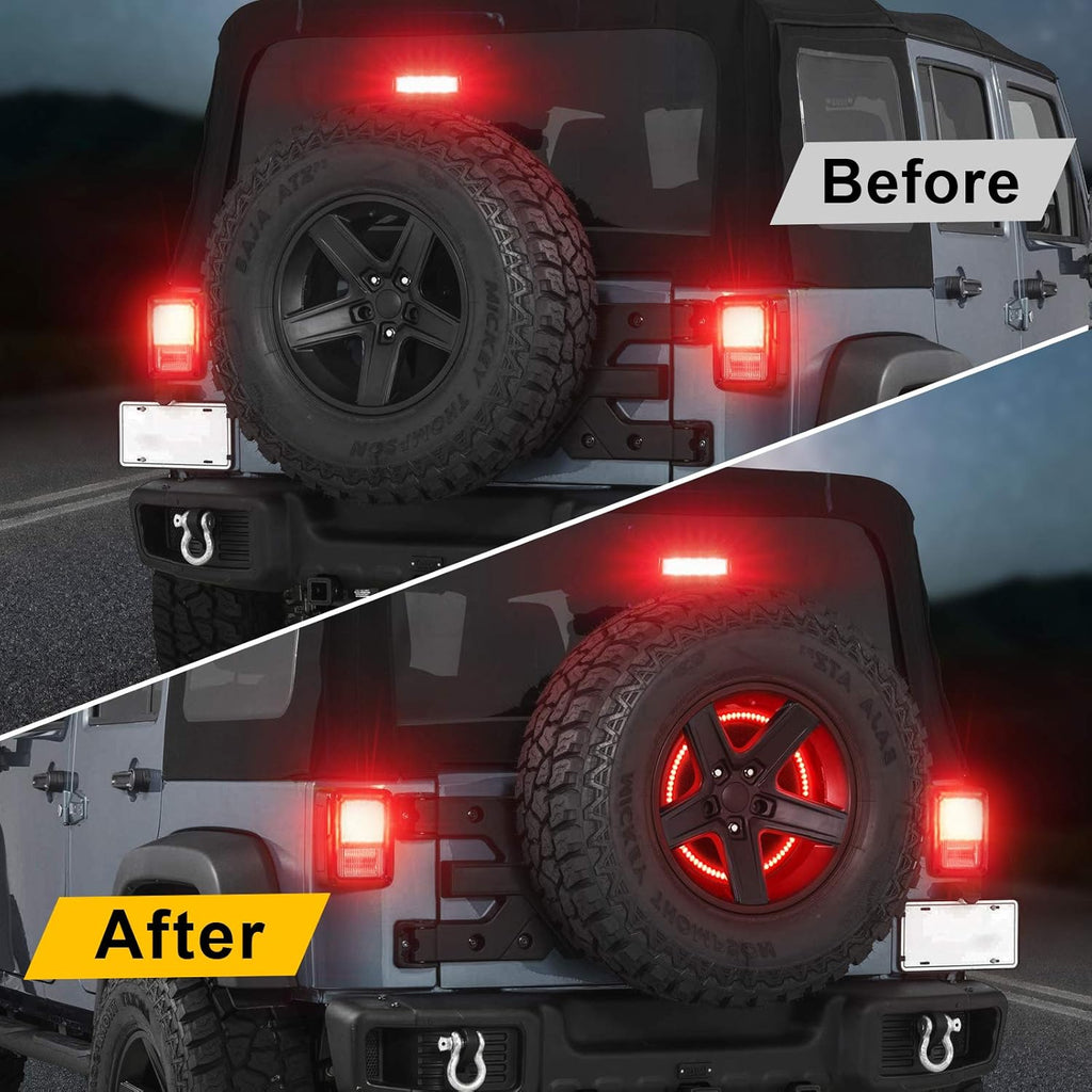 Spare Tire Brake Light Wheel Light 3rd Third Brake Light for Jeep Wrangler JK & JL 2007 - 2025