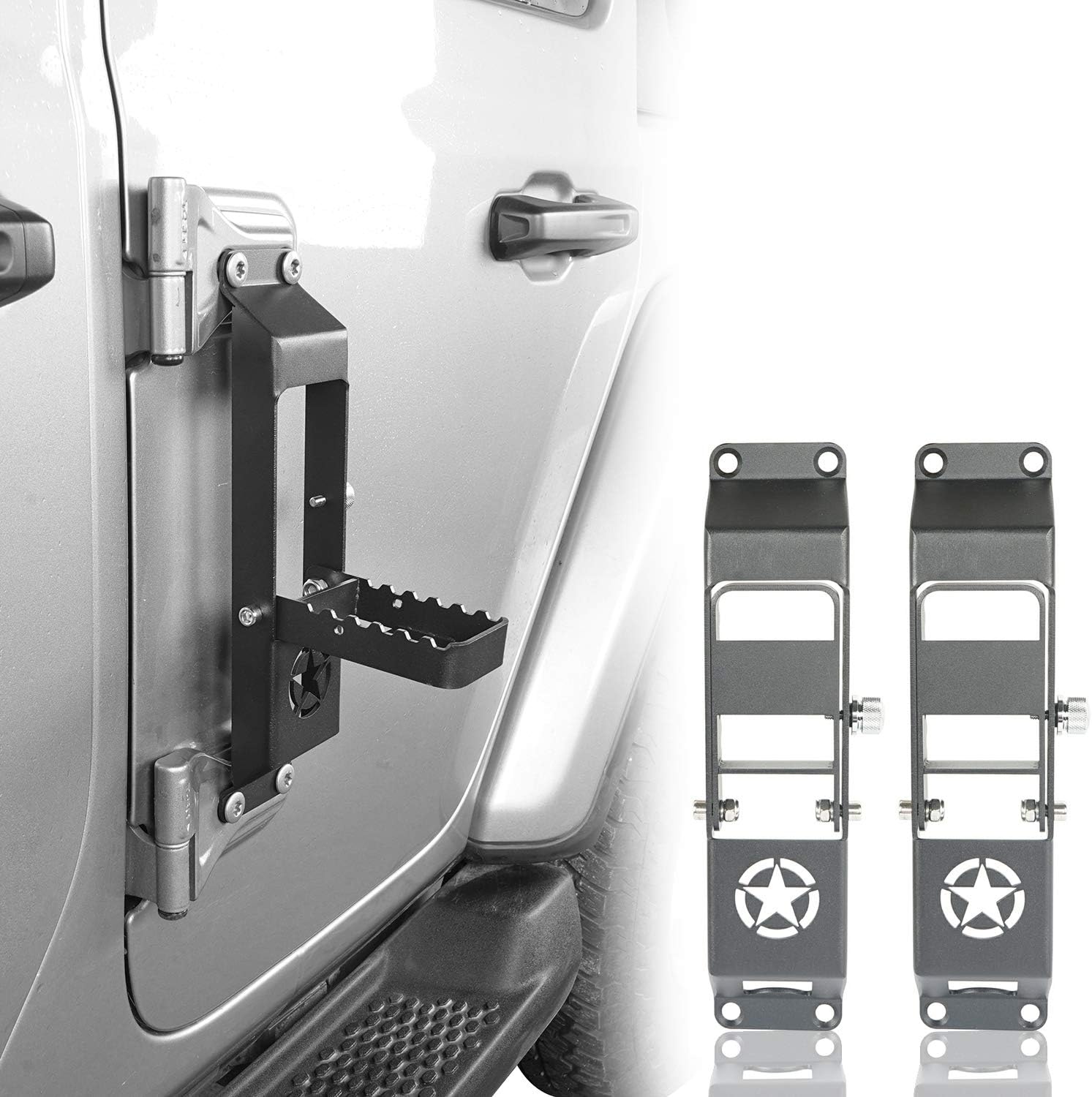 Door Hinge Step With Star Logo for Wrangler JK & JL & Gladiator 2007-2025 2 pec