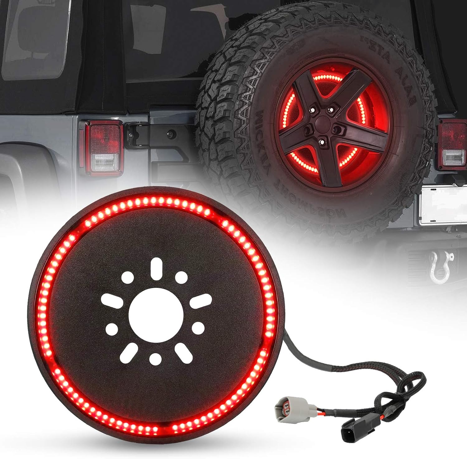 Spare Tire Brake Light Wheel Light 3rd Third Brake Light for Jeep Wrangler JK & JL 2007 - 2025