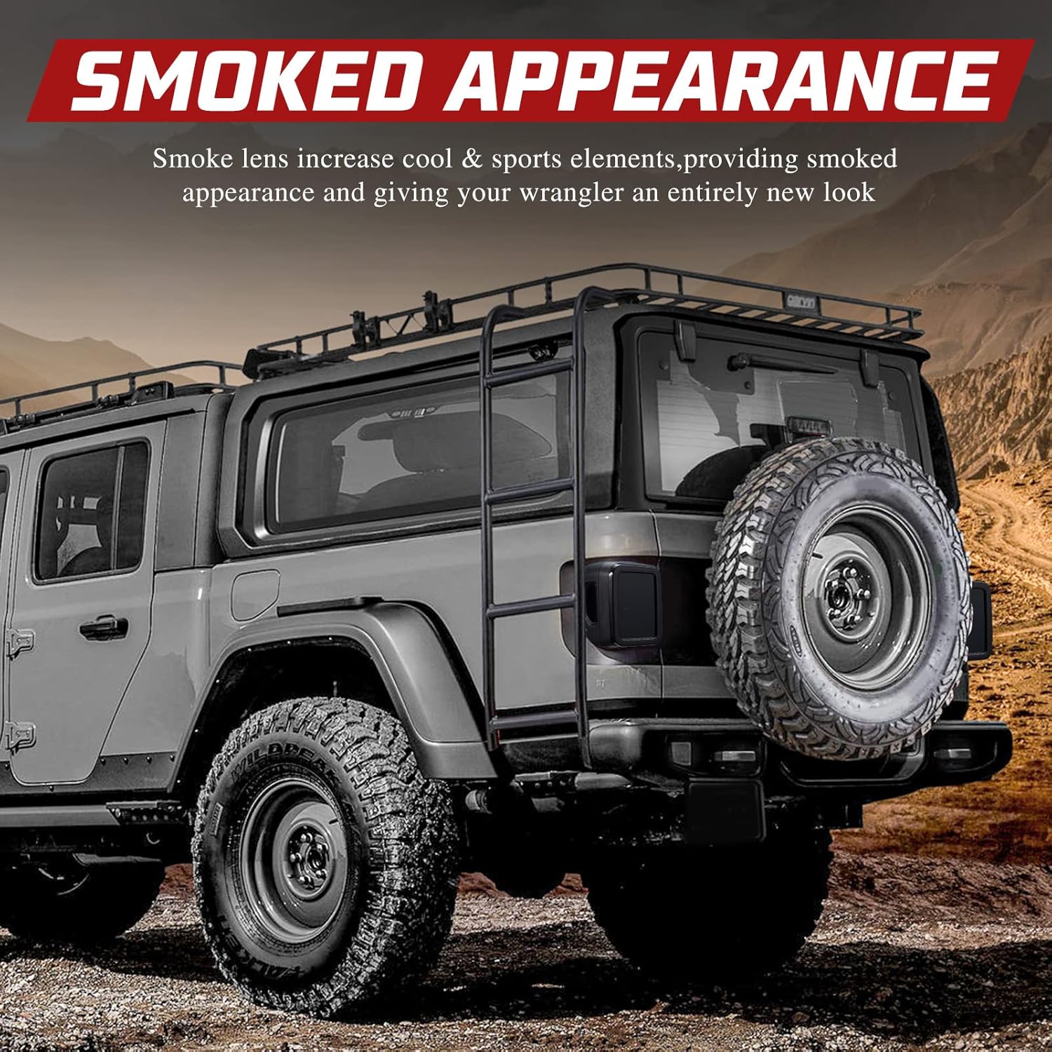 Smoked LED Tail Light For Jeep Gladiator 2020-2025