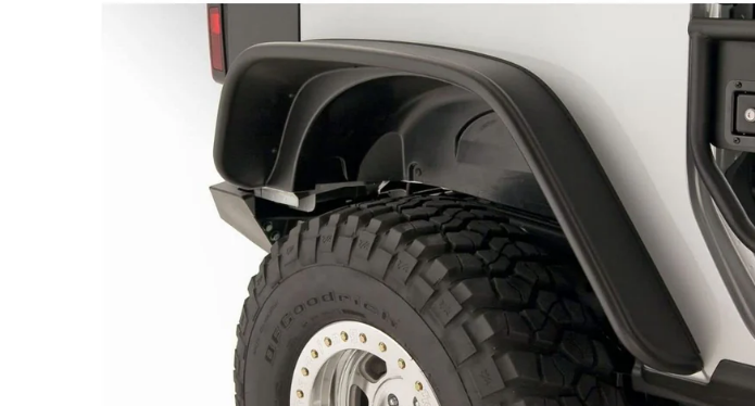 Plastic Flat Style Fender Flare Set for Jeep Wrangler JK 2007 - 2017