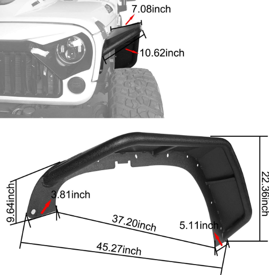 Poison Spyder Fender Wrangler JK 2007 - 2017