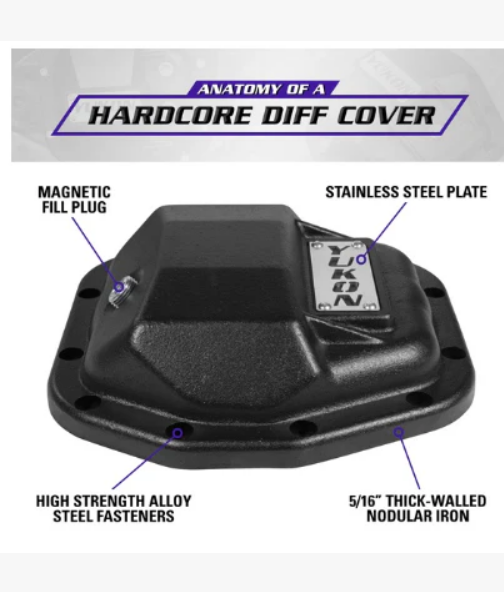 Yukon Hardcore Rear Nodular Iron Cover for Jeep Wrangler JL Dana 44 Rear