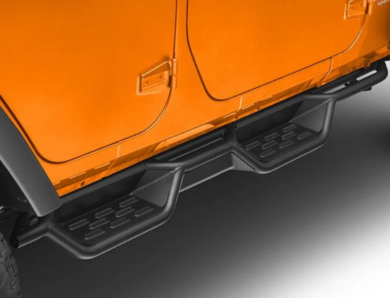 4 Door BK Steel Side Steps for Jeep Wrangler JK & JL 2007-2025
