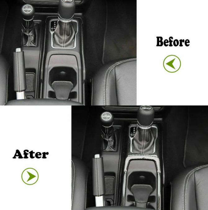 Carbon Fiber Console Dashboard Cover Trim For Jeep Wrangler JL & Gladiator 2018-2025