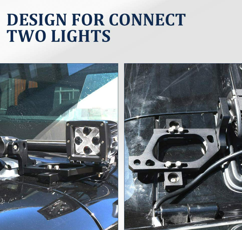 Hood Lights Brackets for Jeep Wrangler JL 2018 - 2025