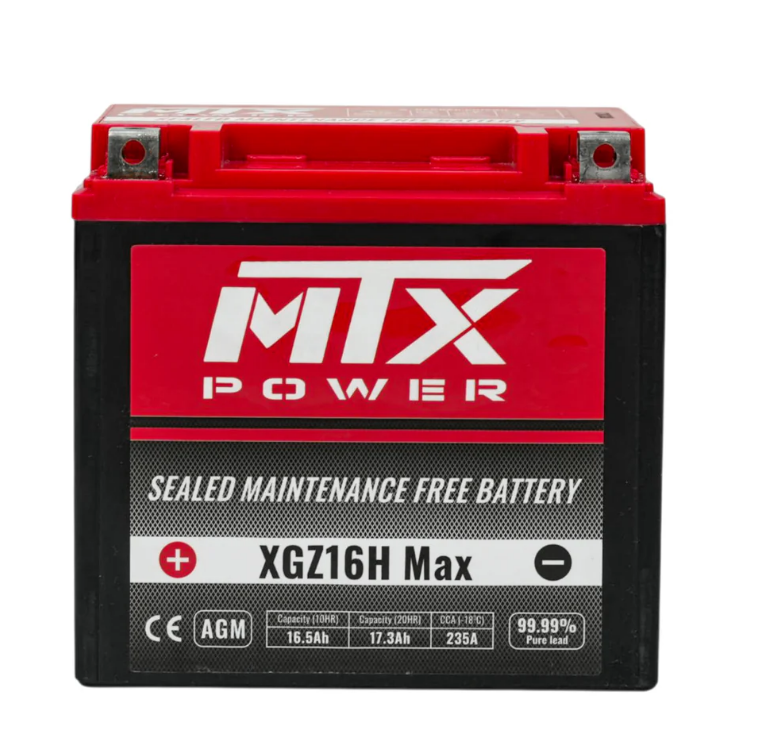 MTX Power- XGZ16H MAX-MF Sealed AGM Auxiliary Battery - 12V 16.5Ah for Jeep Wrangler