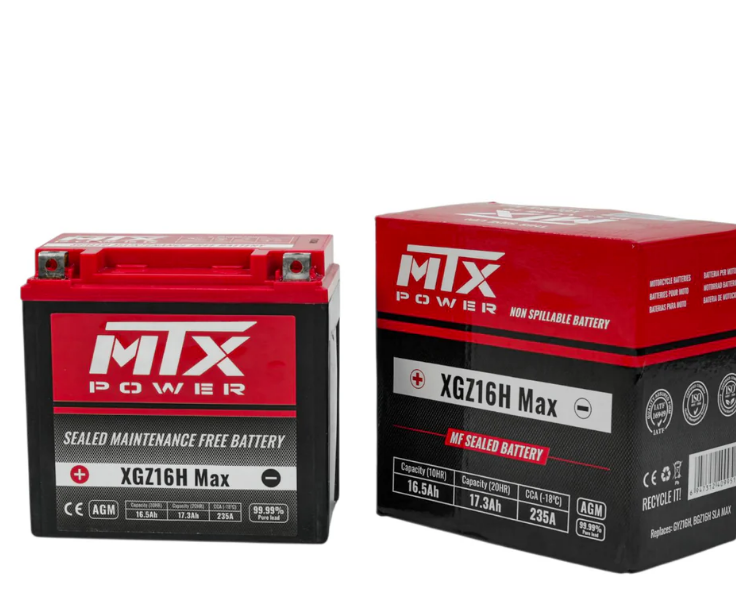 MTX Power- XGZ16H MAX-MF Sealed AGM Auxiliary Battery - 12V 16.5Ah for Jeep Wrangler