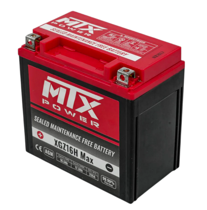 MTX Power- XGZ16H MAX-MF Sealed AGM Auxiliary Battery - 12V 16.5Ah for Jeep Wrangler