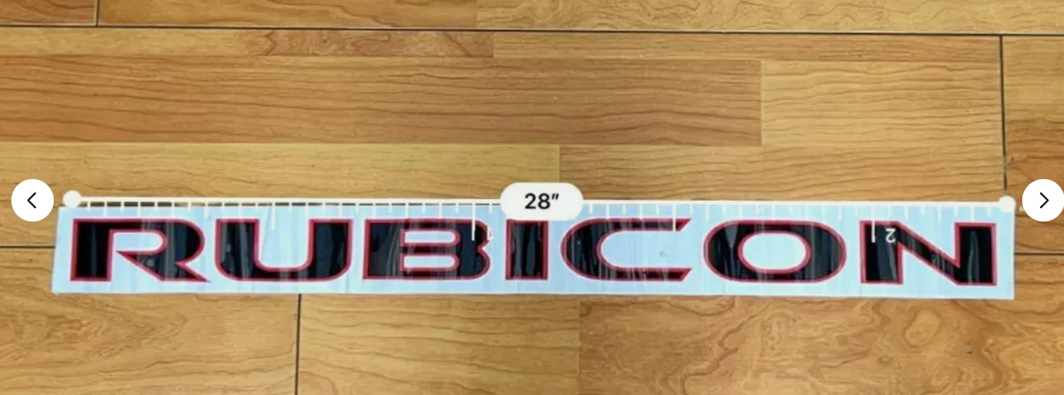 Sticker Glossy of Jeep RUBICON Hood Decals  Black And Red