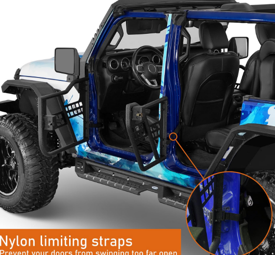 Hooke Road Front Rear Tubular Half Doors for Jeep Wrangler JL &  Gladiator 2018-2025