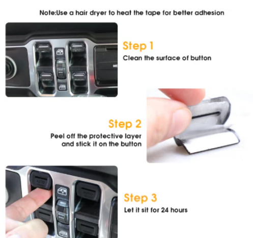 ABS Window Switch Button Cover For Jeep Wrangler JL, JT & 392 2018 - 2025