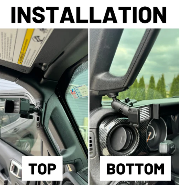 BulletPoint A-Pillar Grab Bar Mount with 20mm Ball for Jeep Wrangler JL/JLU & JT 2018-2023