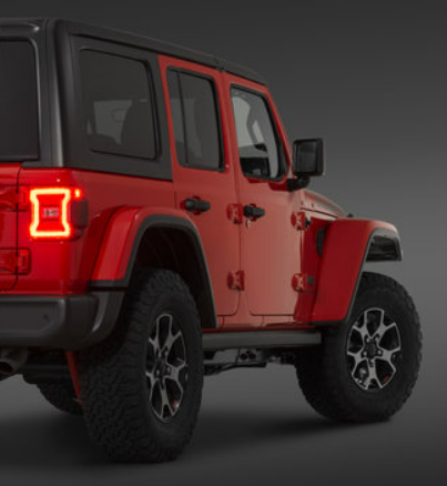 Red 3D LED Tail Light For Jeep Wrangler JL 2018-2025