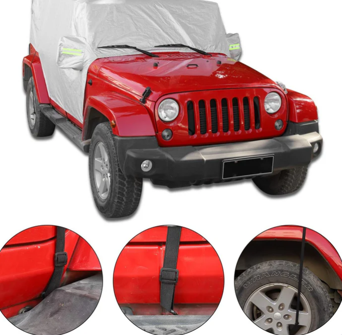 Windproof All Weather Protection Car Cover For Jeep Wrangler JK/JL -2 Door & 4 door