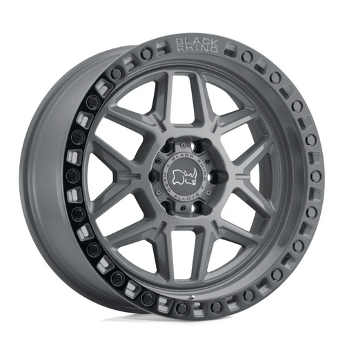 1790KLS (KELSO) 17X9 5X127 ET-18 CB71.5 BATTLESHIP GRAY W/ BLACK LIP