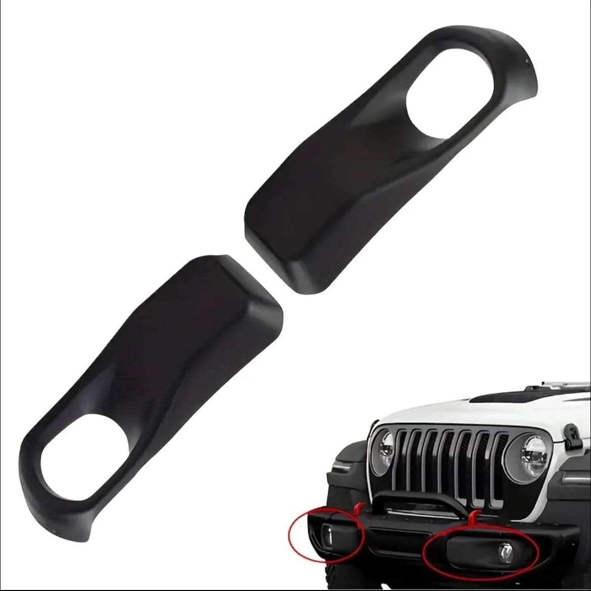 Front Bumper Fog Light Cover For Jeep Wrangler JL 2018 - 2025