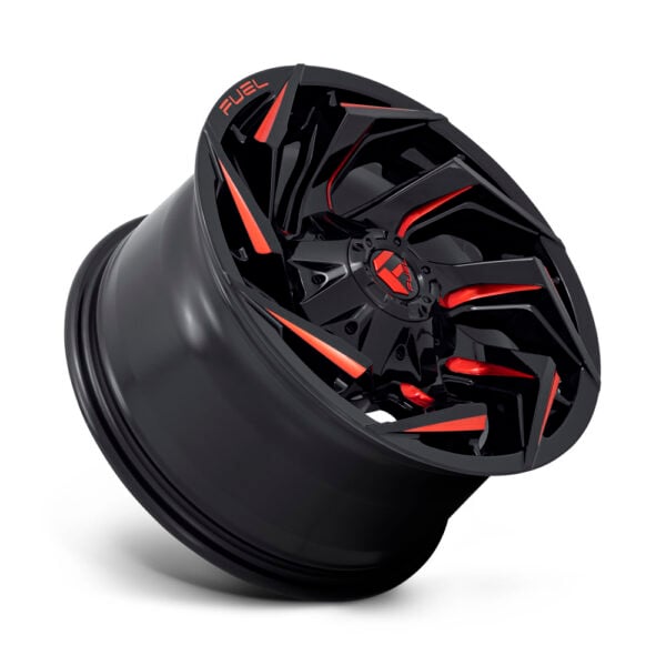 D755 REACTION 17X9 5X114.3/5X127 ET-12 CB78.1GLOSS BLACK MILLED WITH RED TINT