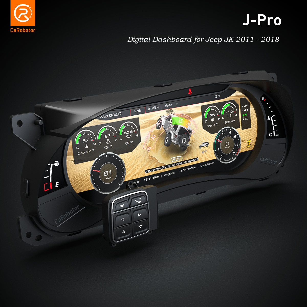 Carobotor J Pro dashboard for Jeep Wrangler JK 2011-2017